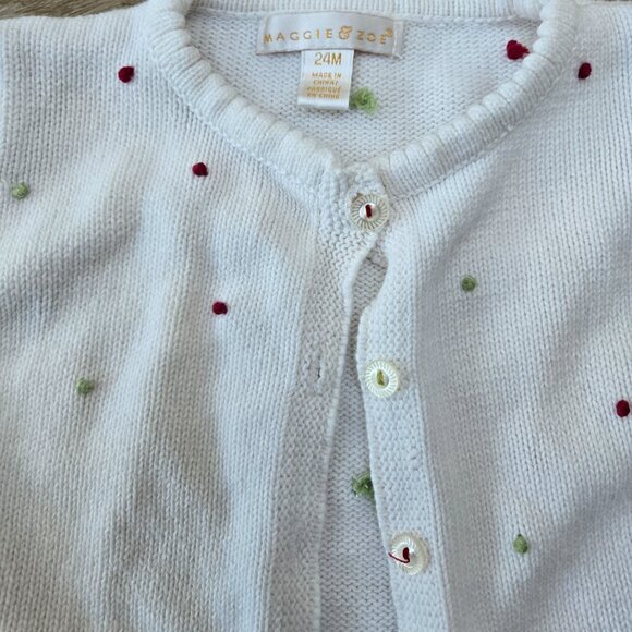 3 For 25 😍❤️Christmas Knit Button-Up Sweater – Maggie Zoe – Size 24 Months - Picture 4 of 7